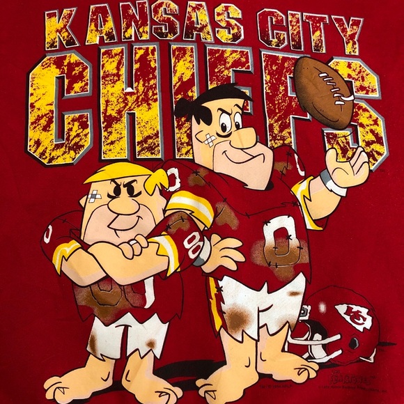 Vintage 1994 NFL Kansas City Chiefs Flintstones Pullover Sweater Mens Medium - Picture 2 of 8
